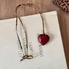 Collar de Cuerda Trenzada con Piedra Pequeña para Mujer, Cadena para Clavícula Estilo Chino Nuevo Retro, Accesorio Largo Colgante para el Cuello con Manchas