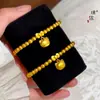 Mismo Estilo que el Pulsera de Cuentas Gatito con Lazo Dorado Arena de la Tienda Dorada Puzuo para Mujer, Pulsera Linda de Dibujos Animados Hecha a Mano