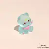 Gatito Lindo Sentado de Dibujos Animados Brillantes Adornos de Resina Tridimensionales Llavero DIY Hecho a Mano Accesorios de Escritorio para Coche