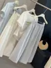 Saia de Botão Floral Estilo Coreano para Mulheres, Verão Elástica de Cintura Alta Emagrecedora Elegante Cor Sólida Versátil Casual Saia Midi em Linha A