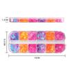 Nova Coleção Primavera Caixa com 12 Compartimentos Lantejoulas Fluorescentes Coloridas Misturadas para Nail Art Borboleta Flor Joias para Unhas DIY Adesivos Atacado