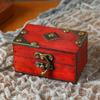 Caja de Almacenamiento de Madera Retro Hecha a Mano, Caja de Contraseña de Almacenamiento Antigua con Tapa Abatible, Caja de Madera Pequeña para Atrezzo de Rodaje de Películas y Televisión Chinas