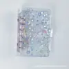 Estilo Japonês Fofo A7 Botão Duplo PVC Estrela Laser Colorido Fichário Transparente Seis Furos Capa para Caderno Planejador