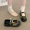 Sapatos Mary Jane estilo JK Lolita com laço para mulheres, nova coleção primavera/outono 2026, sola grossa, perfeitos com vestidos, sapatos pequenos de couro populares