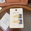 Accesorios para el cabello de estilo coreano niannian con estampado de cuadros y corazón, pinzas para el cabello, dulce y lindo clip de moño para patillas laterales