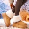 Botas de Nieve de Suela Gruesa Cálidas Integradas de Piel del Noreste para Mujer 2025 Nuevos Zapatos de Algodón Gruesos con Forro Polar de Invierno