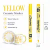 Caneta para pintura em cerâmica para caneca, caneta marcadora pintada à mão em porcelana óssea, à prova d'água e resistente ao desbotamento, caneta para utensílio de porcelana DIY