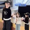 Roupas de Verão para Meninas 2026 Novo Estilo Coreano Moda Manga Longa Crianças Casual Laço Renda Camiseta para Bebês Meninas