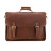 DUJIANG Maleta Masculina Transfronteiriça Bolsa de Negócios de Alta Qualidade para Homem Bolsa Masculina de Couro Crazy Horse Bolsa para Computador de Couro Genuíno de 17 Polegadas