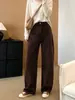 Esconde as gordurinhas e mostra a magreza! Calça feminina de veludo cotelê cintura alta, afina a silhueta, perna reta, outono, casual, perna larga, calça para corpo tipo pera feminina