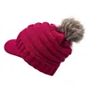 Chapéu de lã com pompom novo outono e inverno europeu e americano feminino boné de pico de outono e inverno chapéu de malha cruzado Amazon