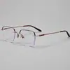 Armazón de Gafas de Titanio Puro Colgante para Hombres y Mujeres, Armazón Completo con Placa de Ceja, Se Pueden Equipar con Miopía