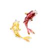 Nova Broche de Diamante de Alto Padrão Gota de Óleo Peixe Koi Vermelho e Amarelo Personalizado Guofeng Pin Peixe Dourado Carpa Estilo Simples Masculino e Feminino