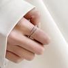 Anillo de Plata 925 No se Desvanece Anillo Simple de Abertura Ajustable para Hombre Pulsera Personalizada Ins Anillo Liso Anillo de Plata Esterlina para Mujer