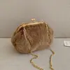 Bolsa de concha de ombro único, bolsa de pelúcia de inverno, bolsa pequena de corrente, novo modelo 2026, bolsa de mão com fecho, bolsa transversal para o dia a dia