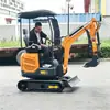 Exportando a Indonesia: Excavadora de orugas 1.8T para huertos, modelo con techo, excavadora pequeña para uso doméstico, Excavadora de ingeniería HT18C