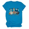 Amazon eBay Loja Independente Casual Divertido Feminino Três Patos de Halloween Múmia Fazendeiro Gola Redonda Manga Curta