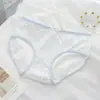 Calcinha feminina de algodão puro azul água, fundo 100% algodão, estilo japonês, cintura média, macia, fofa, respirável, shortinho triângulo para estudantes