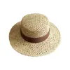 Nuevo Sombrero de Paja Plano de Moda de Verano Retro Tejido de Hierba Sal para Hombres y Mujeres, Sombrero de Paja para Playa con Protección Solar para Viajes y Vacaciones
