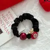 Cinta para el pelo de seda de leche con cuentas de caballo de dibujos animados rojo festivo para el Año de Nacimiento, Cuerda para el pelo de alta elasticidad estilo Año Nuevo, Accesorio para el pelo