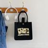 Bolsa Tote de Feltro Vermelha, Bolsa de Compras Grande Capacidade com Boneca de Desenho Animado, Bolsa Tote Feminina
