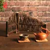 Pantalla de Bambú Bambú Morado Valla Pequeña Ceremonia del Té con Decoración de Mesa de Té Juego de Té de Bambú Péndulo de Té Accesorios para Disparos Adornos de Mascotas de Té