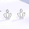 Nova moda temperamento princesa coroa brincos S925 prata esterlina micro conjunto de brincos de zircão spot atacado mulheres bonitos