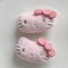 Cabeça de gato KT rosa fofa pelúcia abertura traseira roupas calçados acessórios faça você mesmo material feito à mão sapato flor decoração de capa de telefone celular
