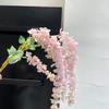 Flor de Glicina Artificial con Ramas Largas, Flor Falsa de Plástico, Flor de Seda, Planta Decorativa Colgante para Sala de Estar Interior