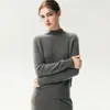 Nuevo Suéter de Cachemira para Mujer Otoño 2026, Cuello Alto Medio, Estilo Simple, Capa Base de Punto, Color Sólido, Mangas Raglán