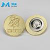 Insignia magnética esmerilada de metal personalizada aleación de zinc electrochapada oro imitación broche insignia conmemorativa con logotipo de empresa personalizado