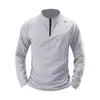Ropa de Fitness para Hombres y Mujeres, Ropa de Manga Larga de Secado Rápido para Correr y Ciclismo de Primavera y Otoño, Tops de Entrenamiento con Cuello Alto y Media Cremallera