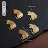 Accesorio de gato sin rostro de nácar blanco natural, componentes de joyería DIY para collar y pulsera semiacabados perforados, venta directa de fábrica