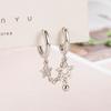 Nuevo estilo coreano flash Diamante agujero binaural Red de borlas rojas estrellas amor aretes diseño personalizado pequeños aretes frescos moda de mujer