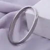 Pulsera de hebilla simple y lisa estilo europeo y americano, viento frío, 6 mm de ancho, pulsera de acero inoxidable para parejas, pulsera completamente pulida