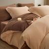 Juego de Cuatro Piezas de Hilo de Doble Capa Leche Terciopelo Otoño e Invierno Engrosado Cálido Cubrecolchón de Terciopelo Coral Sábanas y Sábanas Ajustables Ropa de Cama de Terciopelo de Algodón