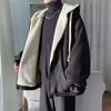 Abrigo de Lana de Cordero para Hombre, Chaqueta de Algodón Gruesa de Invierno para Adolescentes, Estilo Hong Kong, Elegante, Holgado, Versátil, Abrigo de Algodón con Capucha, Moderno