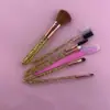 Set de siete brochas de maquillaje herramientas de belleza brocha para sombra de ojos brocha para rubor raspador de cejas cepillo para pestañas en espiral cepillo para cejas