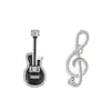 Pendientes de Notas de Guitarra para Mujer, Moda de Lujo Accesible, Pendientes Asimétricos, Pendientes de Instrumento de Violín de Gama Alta Ins de Nicho