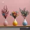 Espiga de Trigo Flor Seca Gipsofila Buquê Arranjo de Flores para Sala de Estar Vaso Pequeno de Cerâmica Estilo Ins Ornamento de Decoração para Gabinete de TV de Mesa