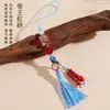 Atacado Mineral Cru Natural Alto Teor Cinábrio Vermelho Imperial Pintado com o Caractere '' Pingente para Celular Borla Chaveiro Pingente para Bolsa