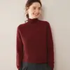 Suéter de cachemira marca Bai Cai Rong 2026 con mangas raglán, cuello semi alto, diseño versátil, corte holgado, suave y amigable con la piel