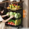 Prateleira de Armazenamento para Cozinha, Caixa de Lanches Doméstica de Chão, Cesta de Frutas e Legumes para Brinquedos na Sala de Estar, Carrinho de Legumes, Prateleira de Armazenamento Multicamadas