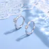Brincos Mobius de Prata Pura S999 com Zircônia, Luxo Leve, Sensação de Alto Padrão, Estilo Simples para Rostos Quadrados e Redondos, Amigáveis para a Pele, Brincos de Prata Pura para Mulheres