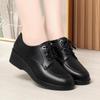 Novos Sapatos Femininos Elegantes da Moda Salto Anabela Sapatos de Leite Estilo Cadarço Conveniente Cor Sólida Salto Médio Sapatos de Couro Macio Pés Não Cansados