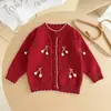 Otoño e Invierno Colocación Navideña Niñas Suéter Cuello Alto de Bola Coreano Hecho a Mano Lindo Conjunto de Vestido Tutú para Niñita