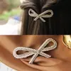2024 Grampo de Cabelo de Liga com Strass Franja Lateral Presilha de Mola Estilo Coreano Clipe Superior Feminino Acessório de Cabelo Laço Fresco e Doce
