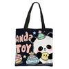 Bolsa de Tutoria para Aluno do Ensino Fundamental Panda Grande Capacidade Poliéster Estampada Bolsa Tote Portátil Bolsa de Aula Bolsa de Ombro Simples e Versátil