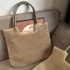 Bolsa de palha trançada artesanal bolsa de praia de verão estilo Mori cor sólida grande capacidade bolsa feminina moda simples versátil para o trabalho bolsa de praia