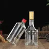 Garrafa de Vidro Transparente Espessada para Bebidas Alcoólicas Atacado Pacote 0,5kg 500ml Garrafa Selada para Bebidas Alcoólicas Caseiras Garrafa de Vinho com Bolhas